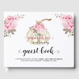 Libro De Visitas Flor rosa Baby Shower Chica de calabaza floral