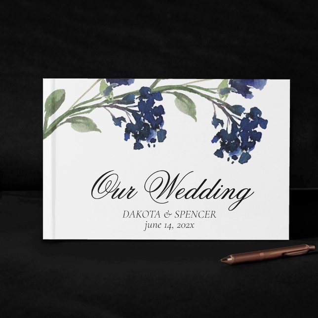 Libro De Visitas Flor salvaje | Flores de jardín azul clásicas (Subido por el creador)