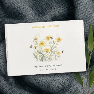 Libro De Visitas Flor silvestre amarilla dulce como Baby Shower neu
