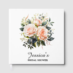 Libro De Visitas Floral acuática - Ducha de novia personalizada