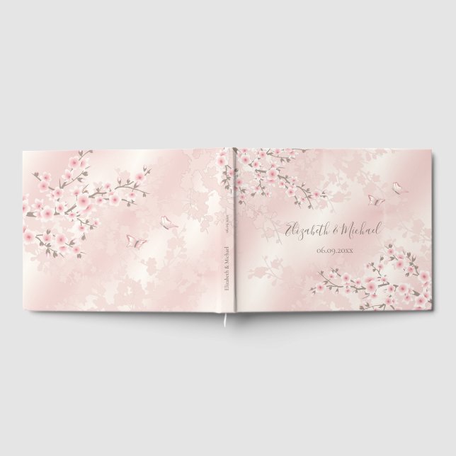 Libro De Visitas Floral Apricot | BODA (Lleno)