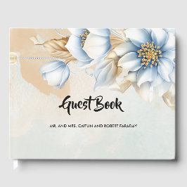 Libro De Visitas Floral azul vintage