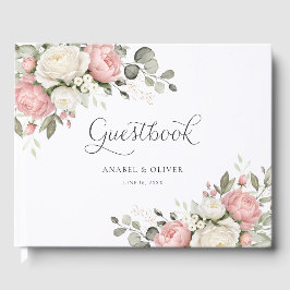 Libro De Visitas Floral Blush Pink Greenery Wedding Guestbook