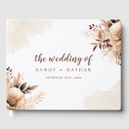 Libro De Visitas Floral Boho Beige Boda Guest Book