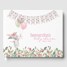 Libro De Visitas Floral Bunny Baby Shower Guest Book
