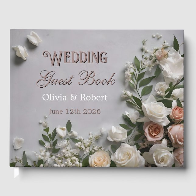 Libro De Visitas Floral Customizable Wedding Guest Guest Book (Anverso)