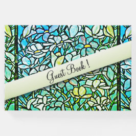 Libro De Visitas Floral de mosaico verde