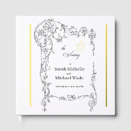 Libro De Visitas Floral Frame Calligraphy Wedding