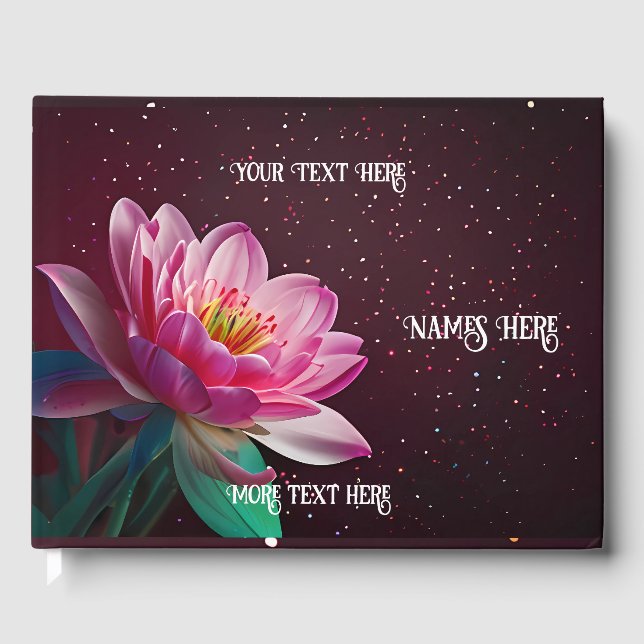 Libro De Visitas "Floral Lotus Boda Suite | Starry Night Romance (Anverso)