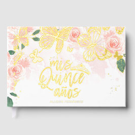 Libro De Visitas Floral mariposa Quinceanera Guest Book