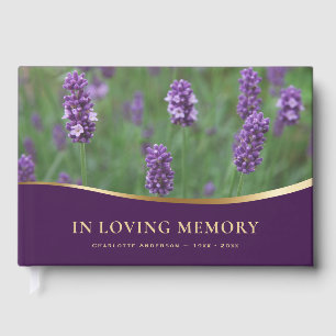 Libro De Visitas Floral Purpura En Memoria Amorosa Funeral