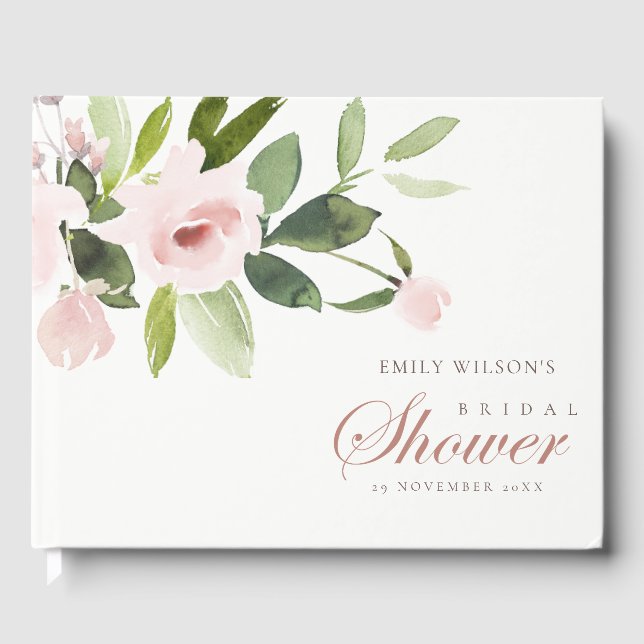 LIBRO DE VISITAS FLORAL SUAVE ROSA ROSA SUAVE BAÑO NUPCIAL (Anverso)