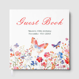 Libro De Visitas Floral Summer Butterfly Birthday Party