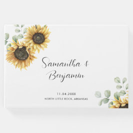 Libro De Visitas Floral Sunflower Greeneration Barn Boda