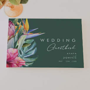 Libro De Visitas Floral tropical colorida Boo invitado de Boda ve