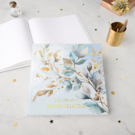 Libro De Visitas Floral Watercolor gold Baby Shower