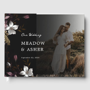 Libro De Visitas Florence Dark Floral y Boda de fotografía