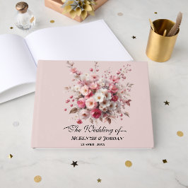 Libro De Visitas Flores acuáticas Rubor y Gold personalizadas