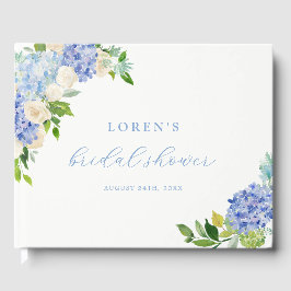 Libro De Visitas Flores azules Hydrangea Bridal Shower