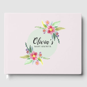 Libro De Visitas Flores Botánicas de Primavera y Nombre para Baby S