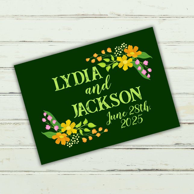 Libro De Visitas Flores brillantes en el más profundo Boda verde (Subido por el creador)