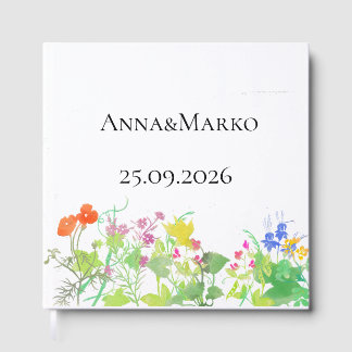 Libro De Visitas Flores de acuarela