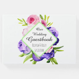 Libro De Visitas Flores de acuarela pastel preciosas