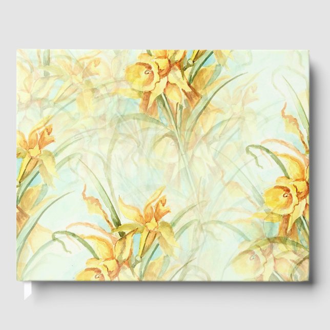 Libro De Visitas Flores de amarillo salvaje en la columna vertebral (Anverso)