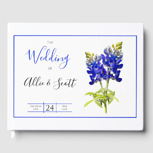 Libro De Visitas Flores de Bluebonnet en Texas, Boda moderno