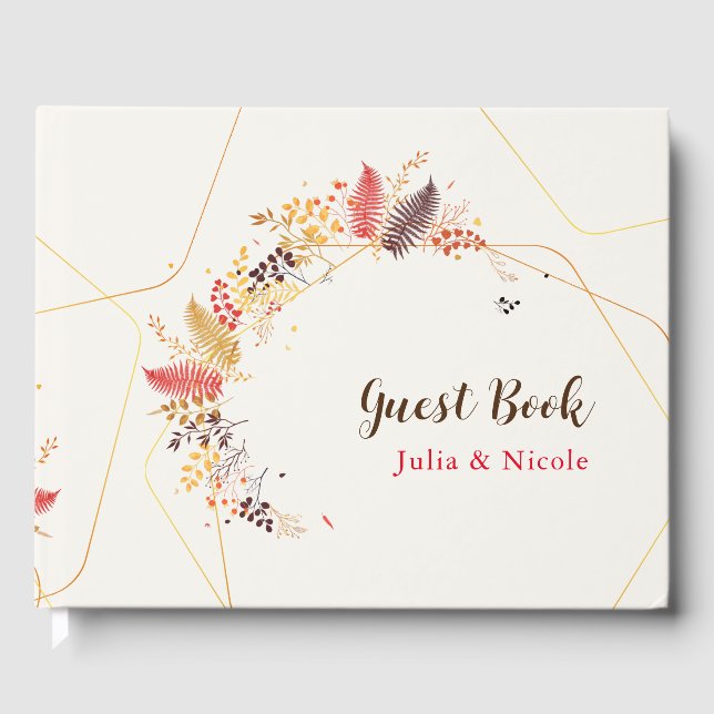 Libro De Visitas Flores de bosque silvestre Fern Mushrooms Foliage  (Anverso)