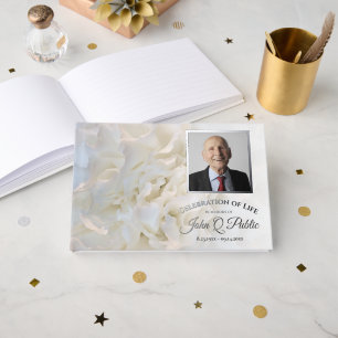 Libro De Visitas Flores de clavel blanco celebran la vida