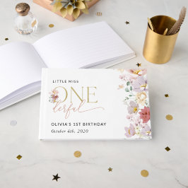 Libro De Visitas Flores de colores, flores silvestres, primer cumpl