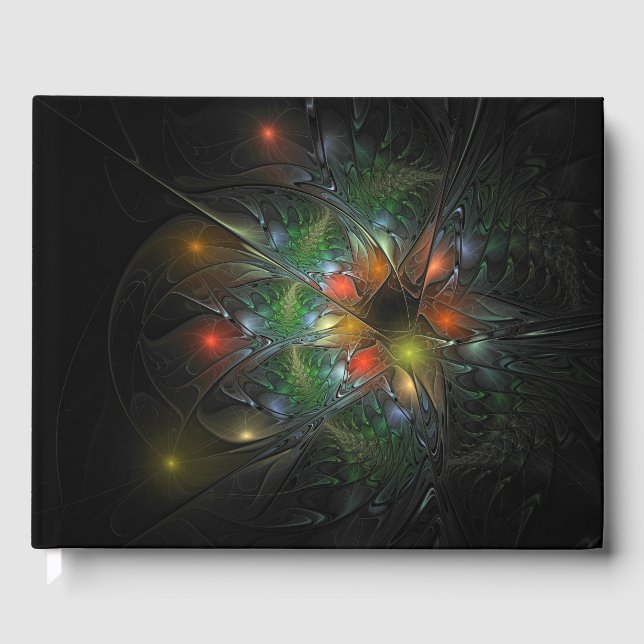 Libro De Visitas Flores de fantasía fractal blandas y tendientes (Anverso)