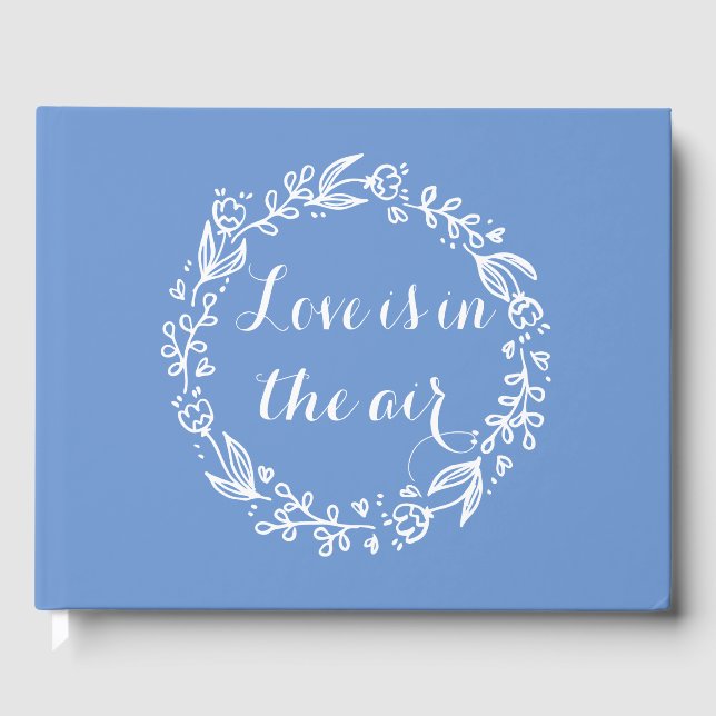 Libro De Visitas Flores de flor de maíz azul y blanca (Anverso)