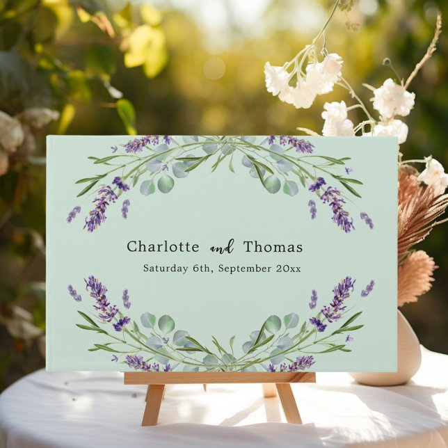 Libro De Visitas Flores de lavanda eucalipto sage boda verde (Subido por el creador)