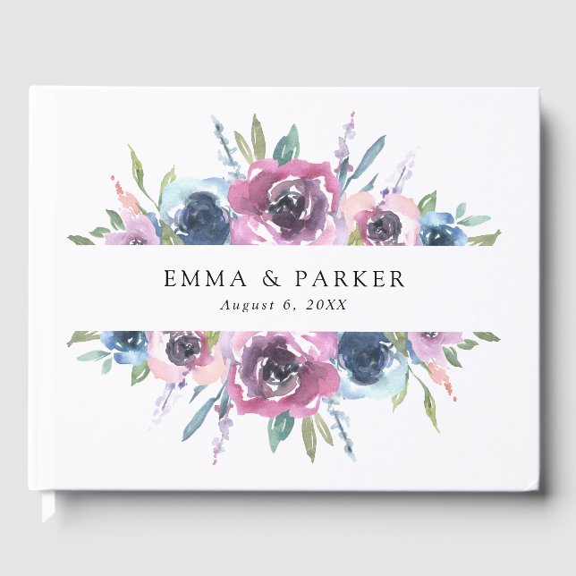 Libro De Visitas Flores de Medianoche | Boda (Anverso)