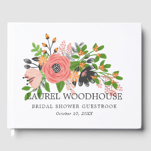 Libro De Visitas Flores de otoño dulces - Ducha de novia - Nombre y
