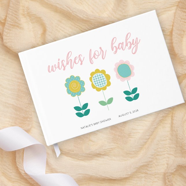 Libro De Visitas Flores de primavera Baby Shower de mariposa rosa (Subido por el creador)