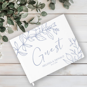 Libro De Visitas Flores de Vinca Simple Boda Boho