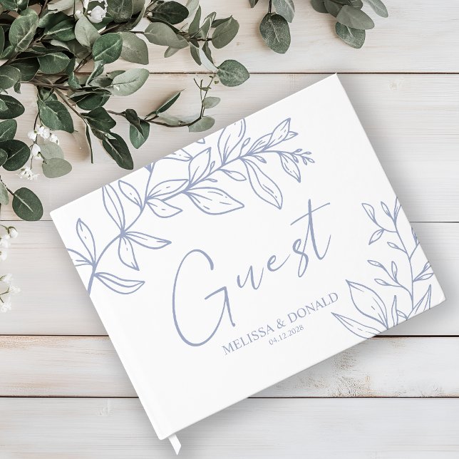 Libro De Visitas Flores de Vinca Simple Boda Boho (Subido por el creador)