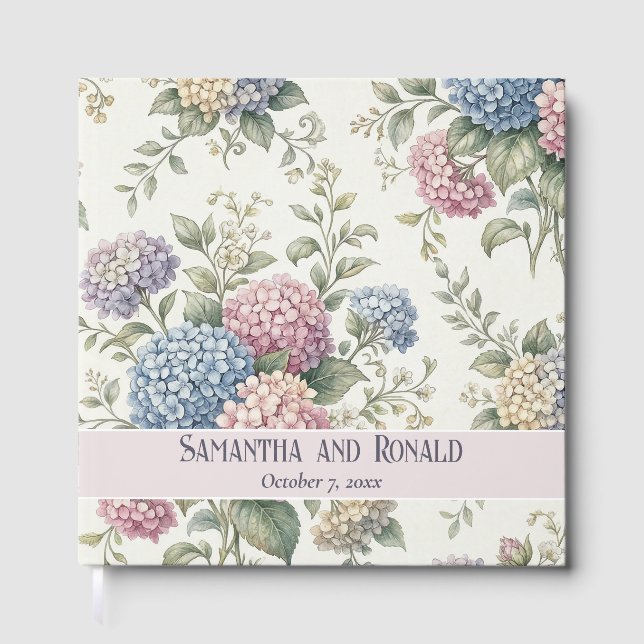 Libro De Visitas Flores delicadas de Hortensia Boda (Anverso)