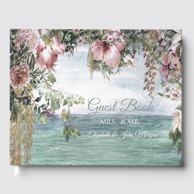 Libro De Visitas Flores Elegantes Océano  (Anverso)