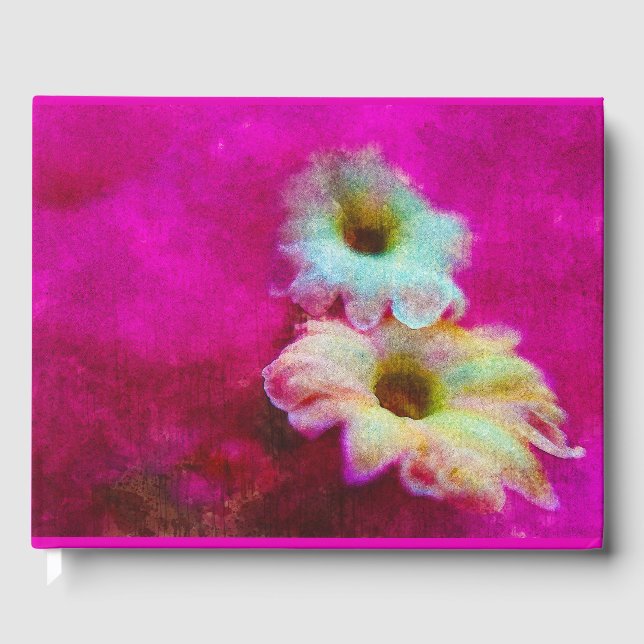 Libro De Visitas Flores en rosa  (Anverso)