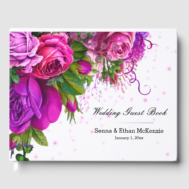 Libro De Visitas Flores modernas de Moda de vidrio (Anverso)