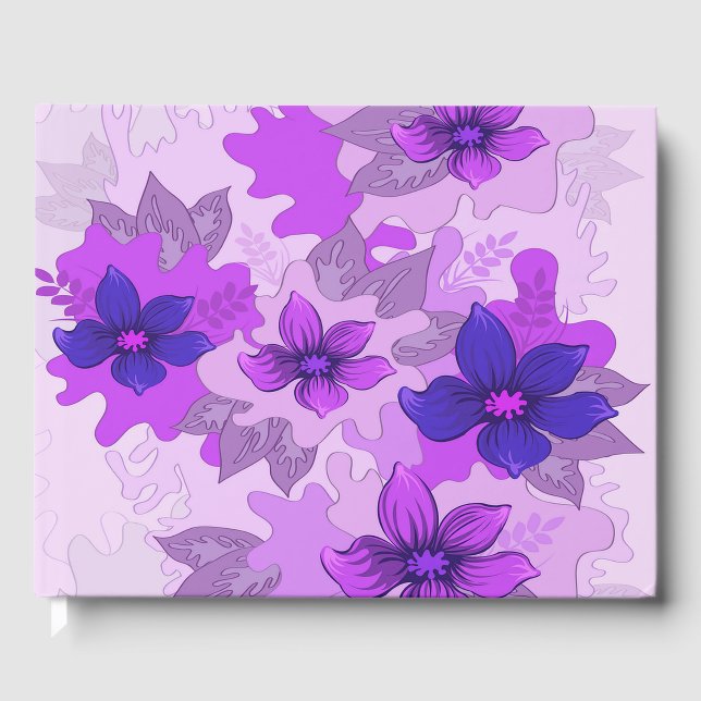 Libro De Visitas Flores moradas de bonito (Anverso)