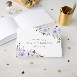 Libro De Visitas Flores moradas, flores de lagarto, Boda floral