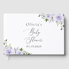 Libro De Visitas Flores moradas, flores de lagarto, Boho, Baby Show