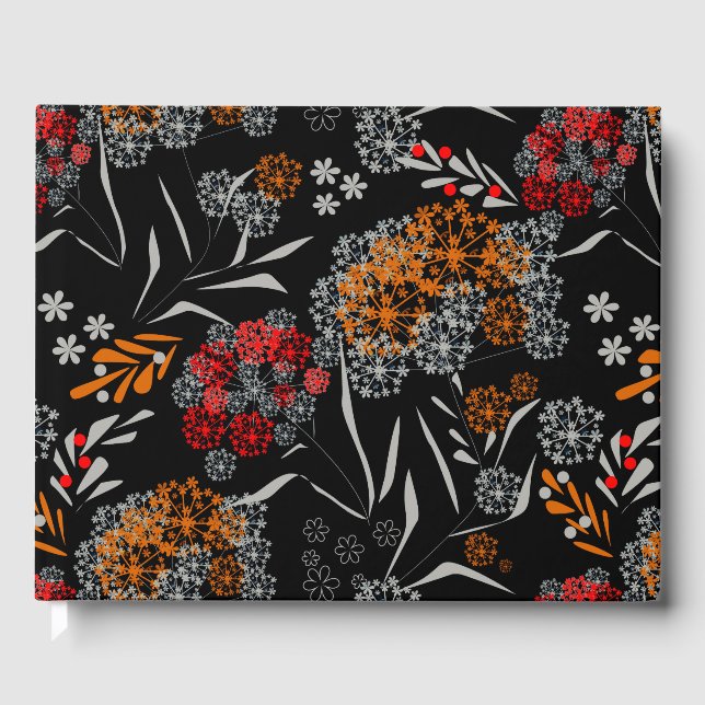 Libro De Visitas Flores pequeñas sin mancha adorables estampado flo (Anverso)