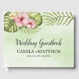 Libro De Visitas Flores rosa acuarelas