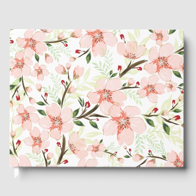 Libro De Visitas Flores rosadas (Anverso)